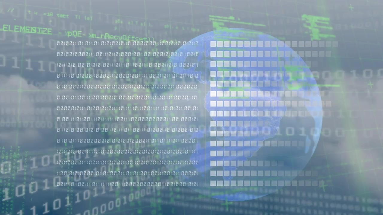 Animation of data processing over american dollar banknote