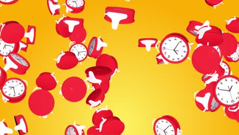 digital of falling clocks on grey alarm clock and coffee cup morning time and lifestyle time to