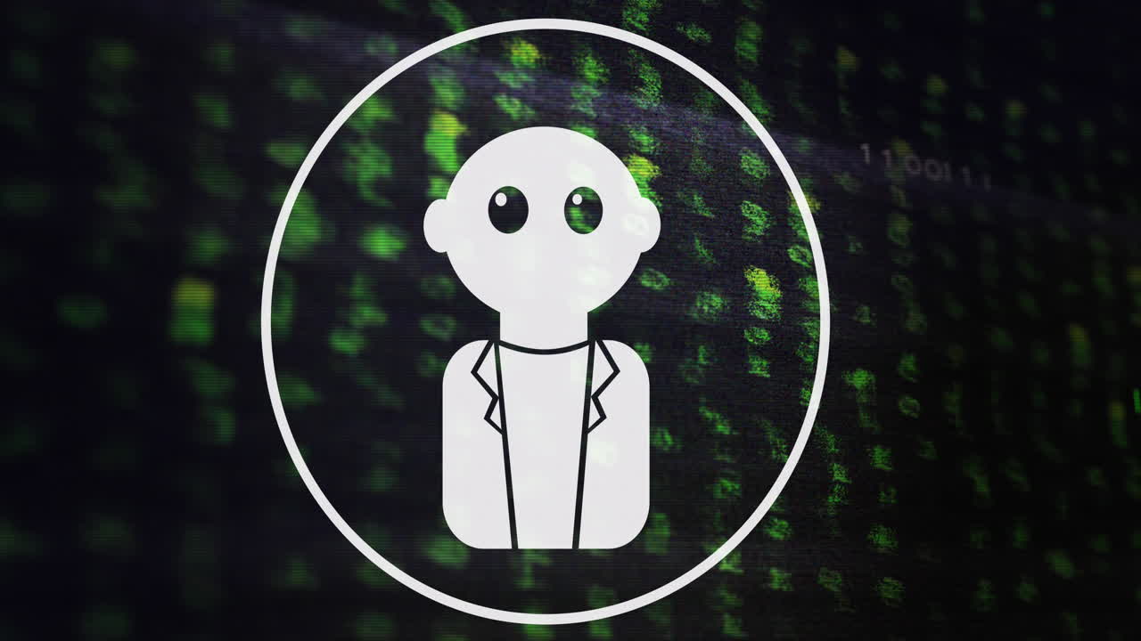 컴퓨터 회로판을 통해 데이터 처리의 애니메이션