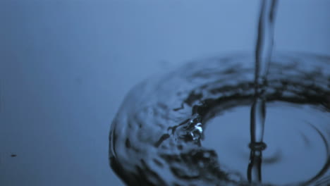 trickle of water in super slow motion making ripples