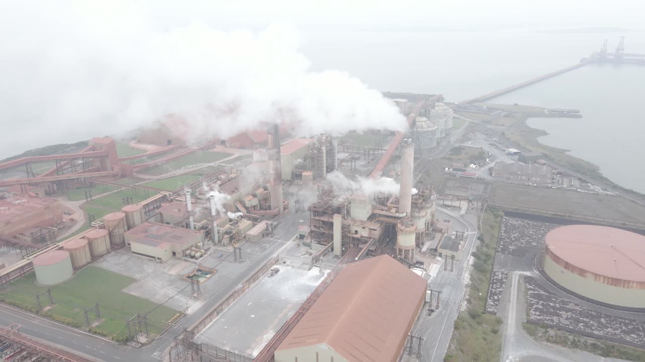 Russian-owned Refinery Plant, Aughinish Alumina In Limerick, Ireland. Aerial Drone Shot