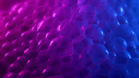bubbles changing neon colors close up