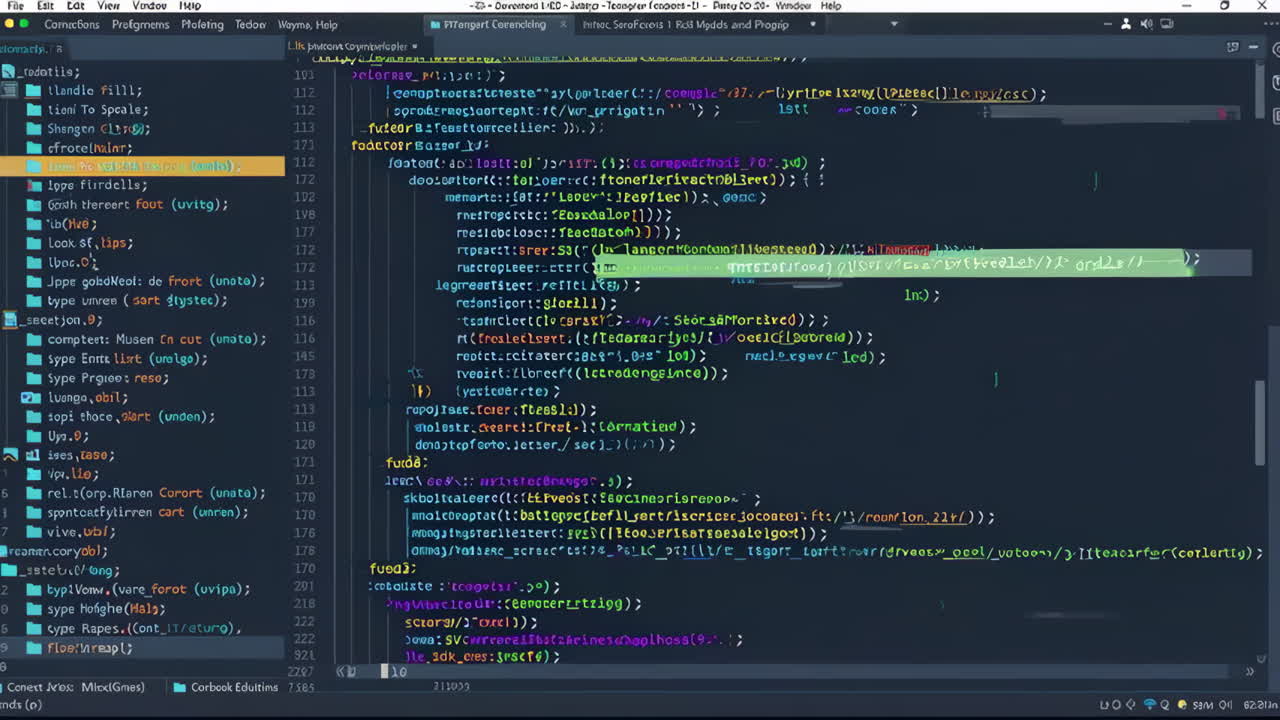 Code Editor Screen with Programming Language Code