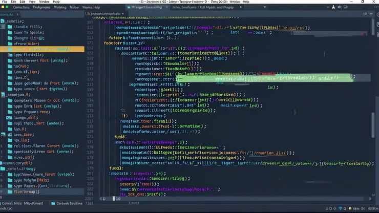 Code Editor Screen with Programming Language Code