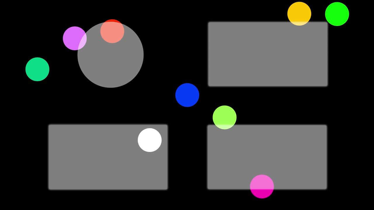 다채로운 공 구 끝 카드 끝 화면 모션 그래픽