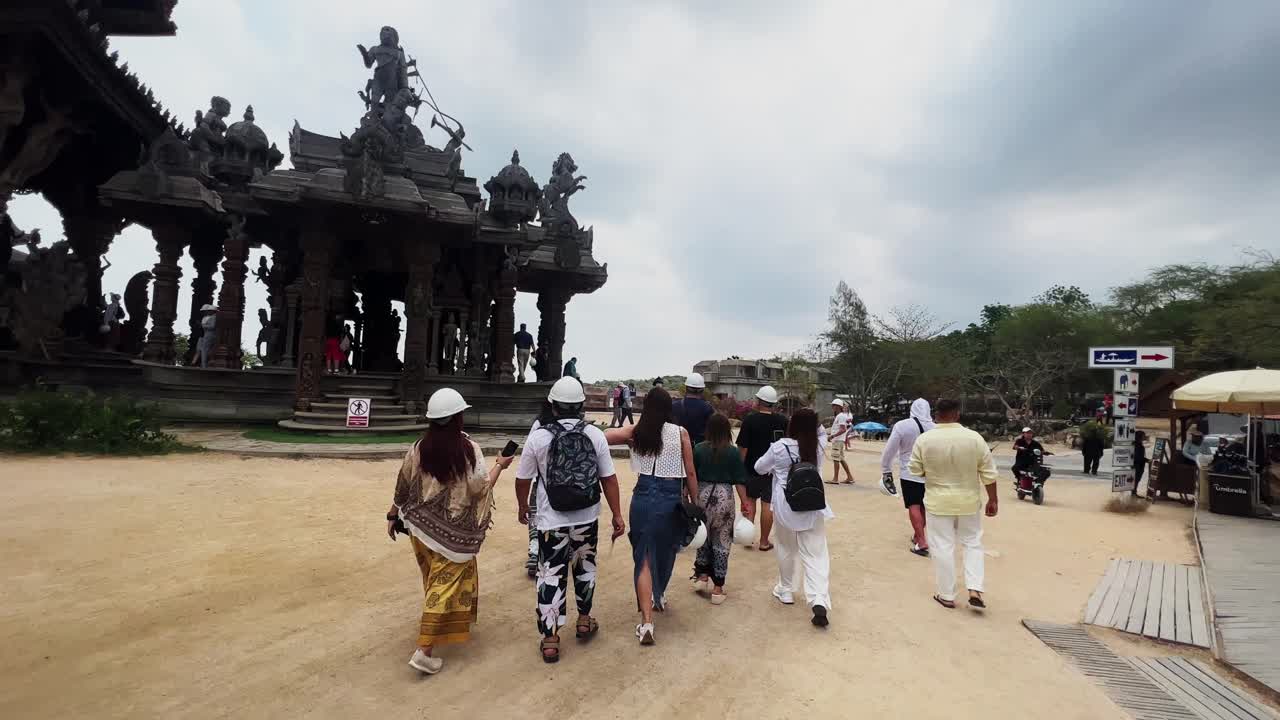 Tourists are exploring the sanctuary of truth