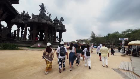 tourists are exploring the sanctuary of truth