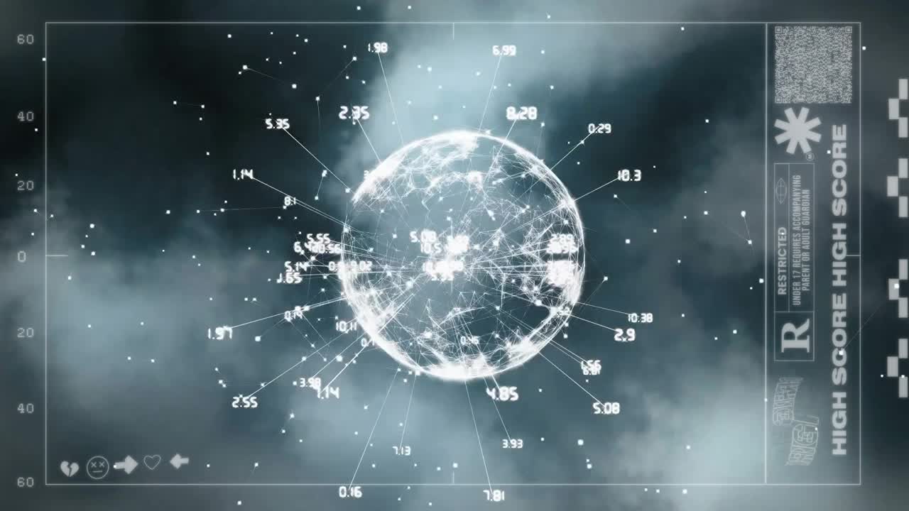 Animation of globe nd data processing over screen