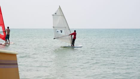 windsurfing on the ocean