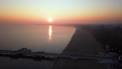 foggy sunrise over the sea