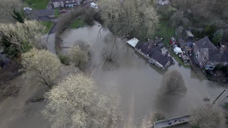 flooded fields and houses river seven in ironbridge england 2022