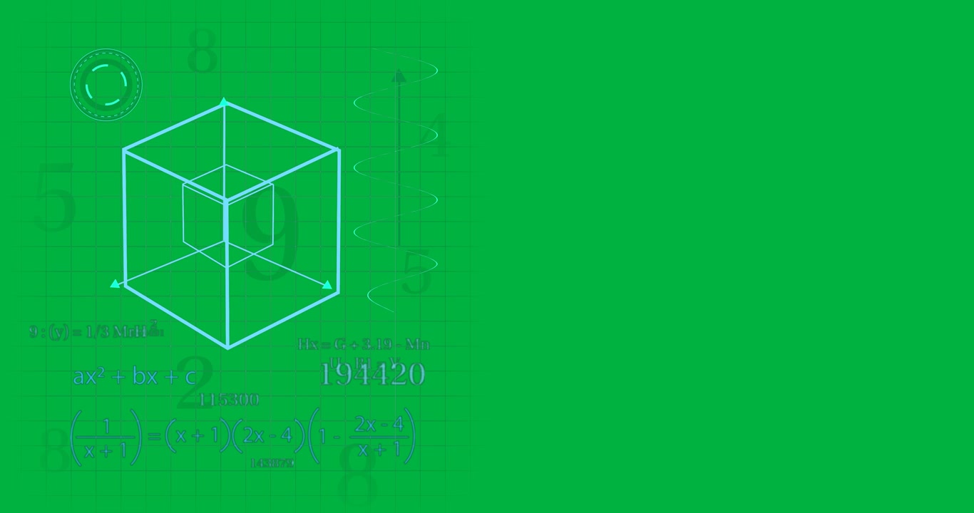 Animation of mathematical equations over transparent background