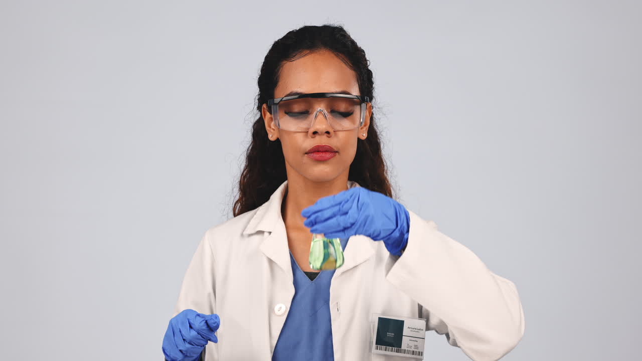 Science, safety and chemical with woman