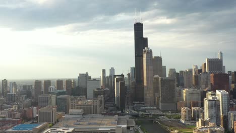 aerial view chicago south loop