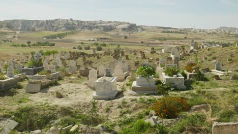 islamic muslim cemetery grave markers spiritual turkish landscape