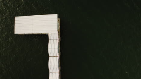 drone top view of the pier on the waterfront in hong kong city, china