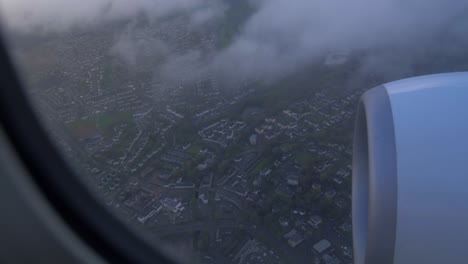 view out of an airplane video over glasgow