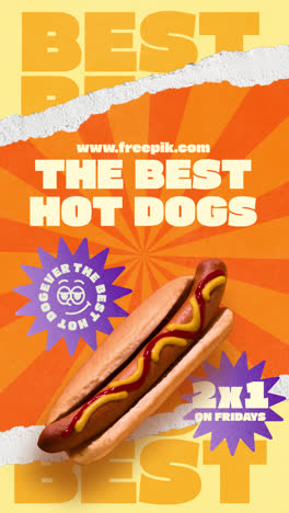 poster advertising hot dogs