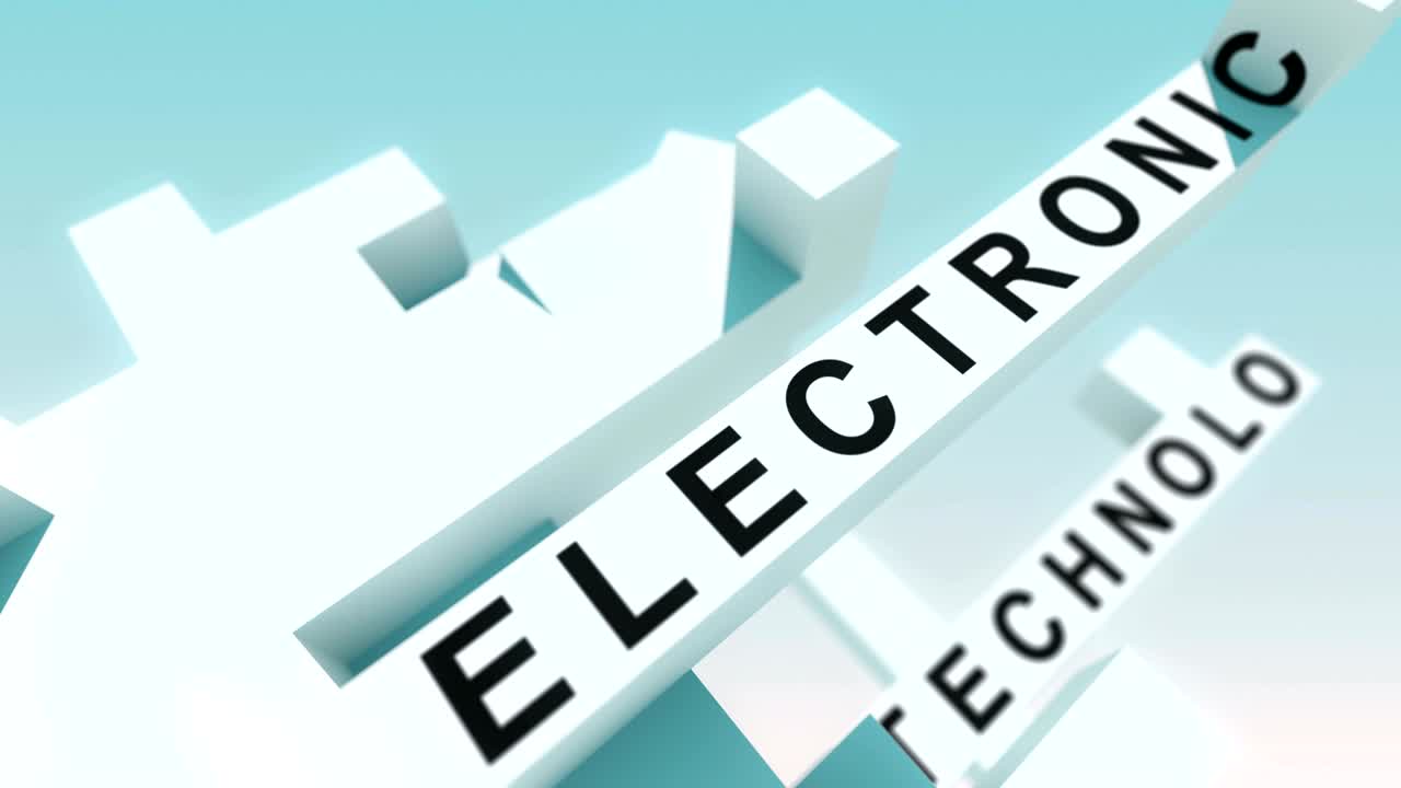 Virtual Banking words animated with cubes