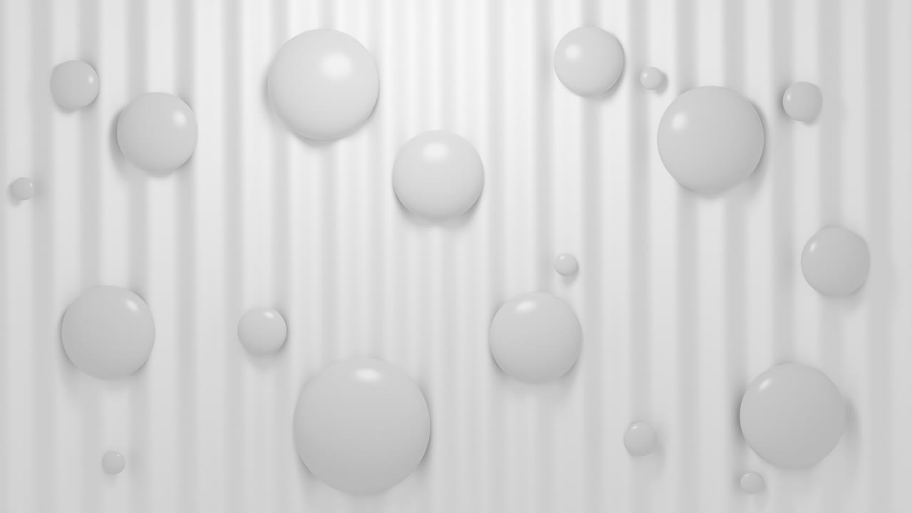 una variedad de formas abstractas blancas se mueven sobre un fondo blanco.