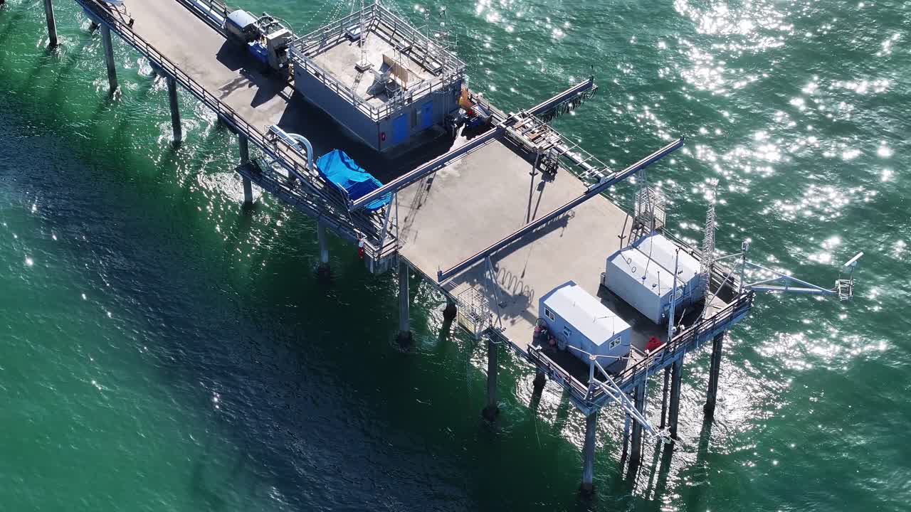 La Jolla Pier circled from above by aerial drone