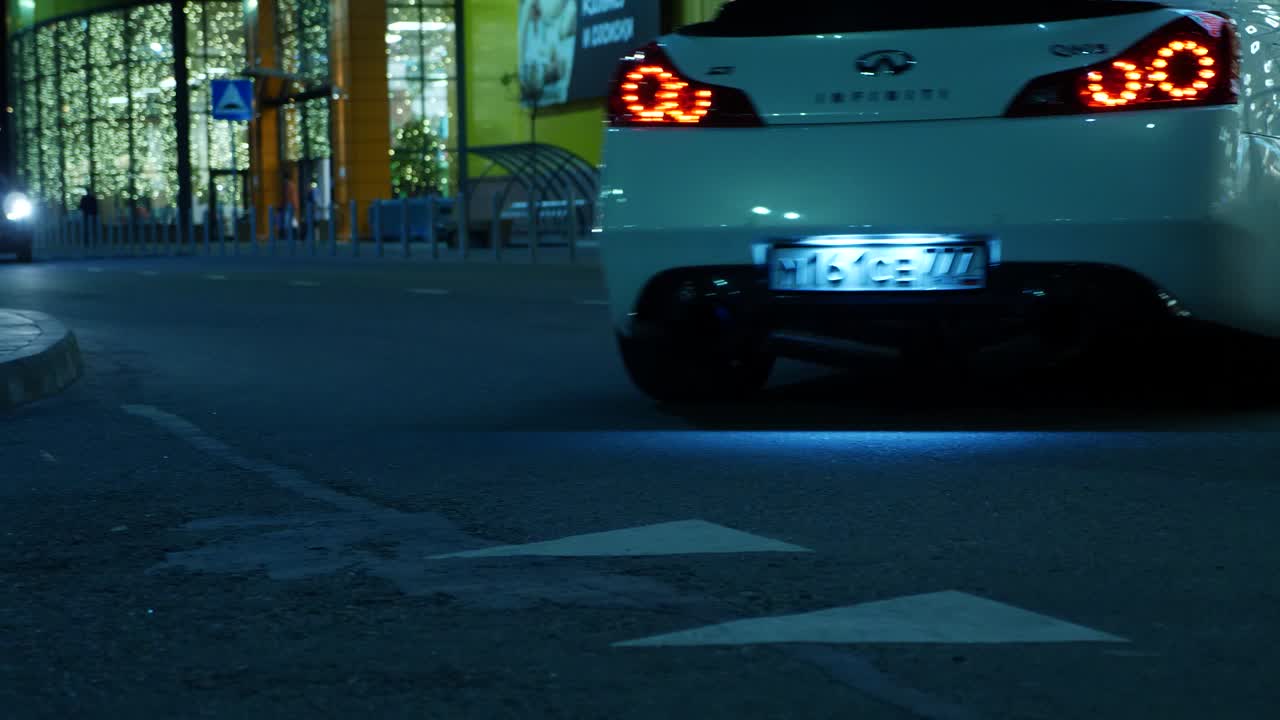 Cars on the Street at Night
