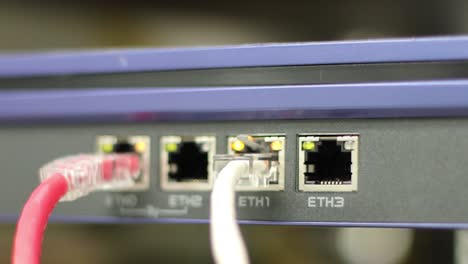 los cables de red para conectar el puerto de un interruptor para conectar la red de internet