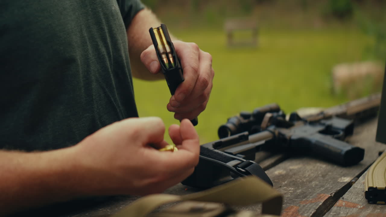 Loading ammunition into a gun magazine