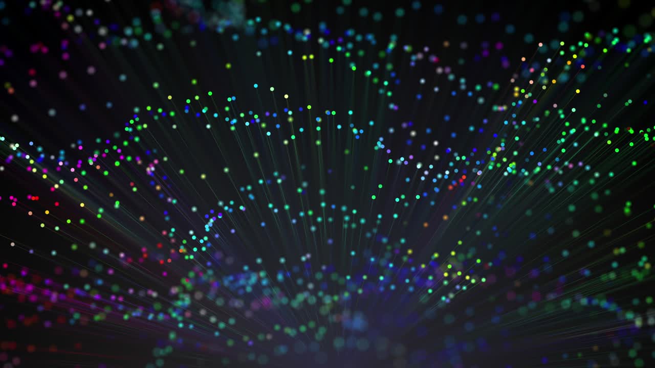 애니메이션과 함께 추상적인 배경 빛나는 끝으로 움직이는 선