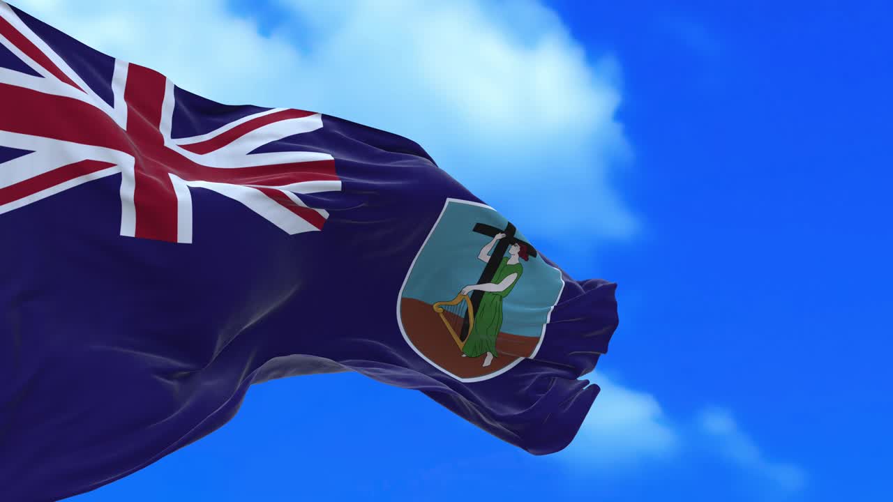 Seamless loop of Montserrat flag.