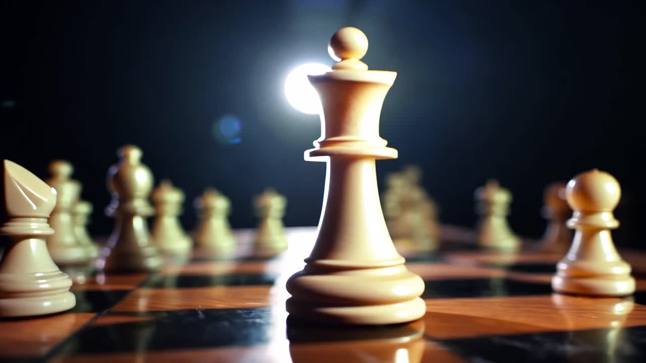 tablero de ajedrez con reina blanca