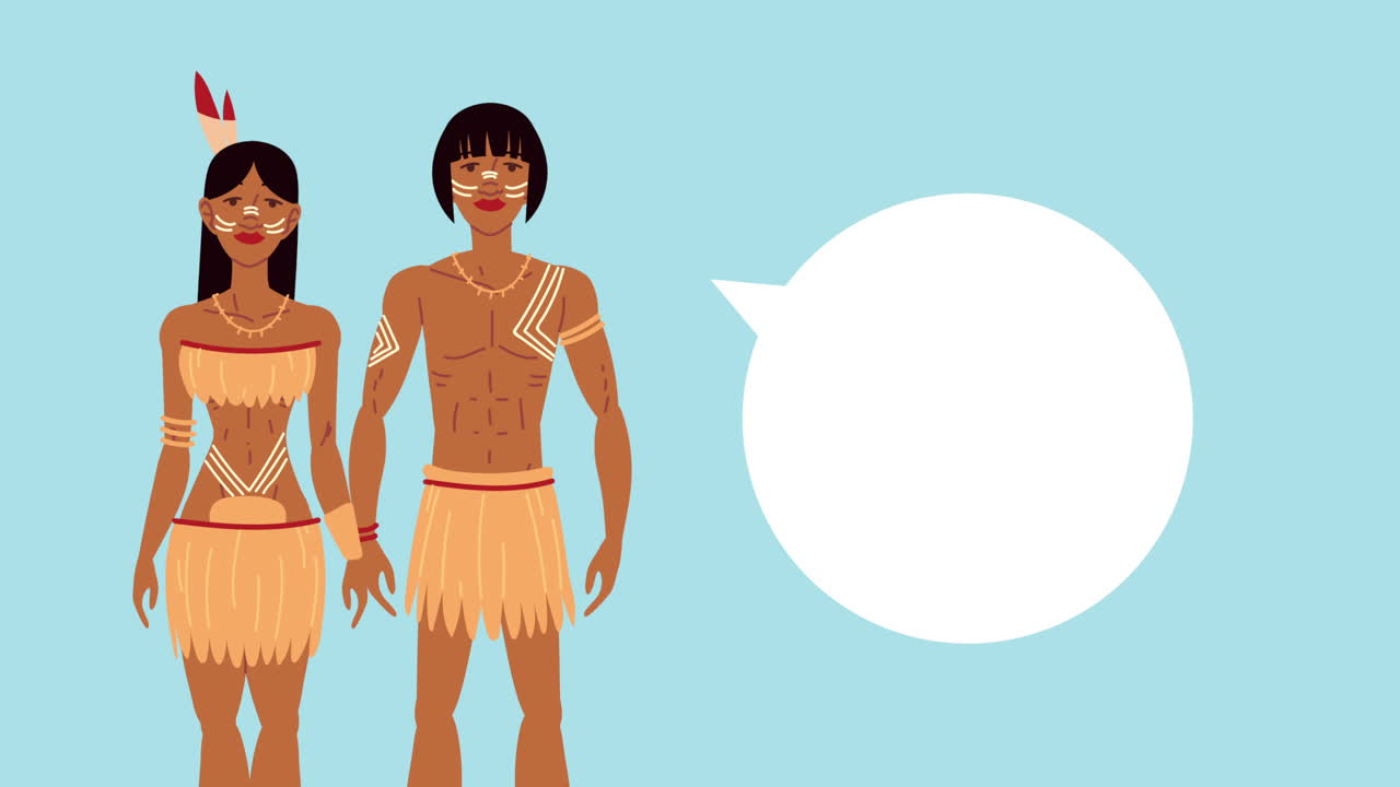 indigenus couple ethnie personnages parlant