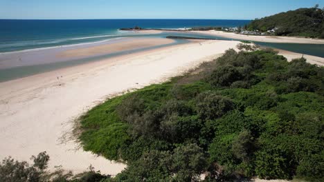scenic coast of palm beach and currumbin alley in queensland, australia - drone shot