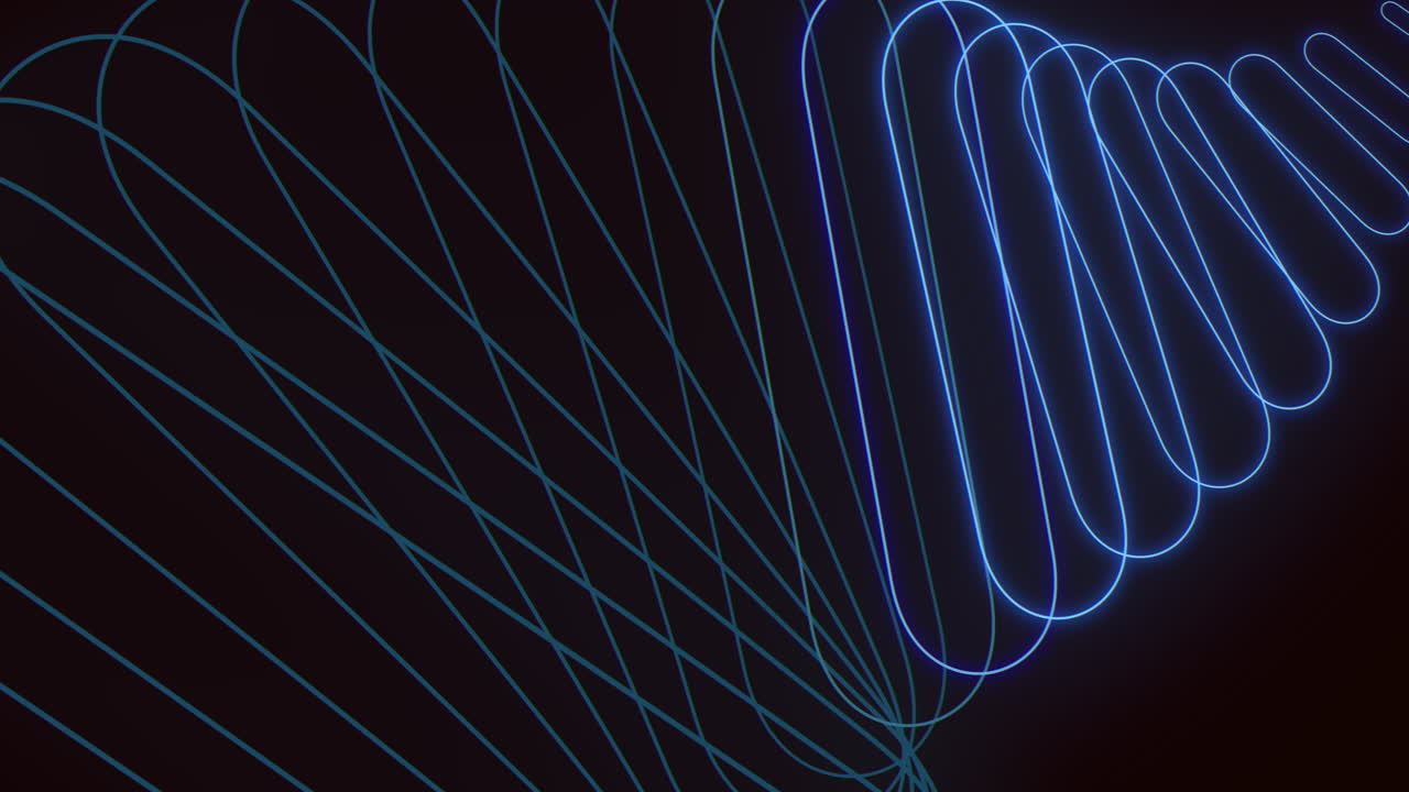 Pulse trace neon lines on black gradient