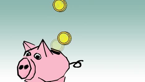 piggy bank with coins. saving or accumulation of money, investment