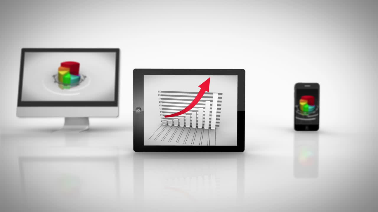 dispositivos de medios que muestran datos gráficos