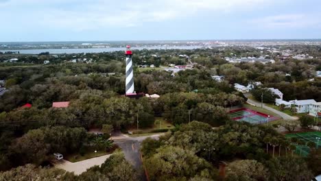 push in aerial st augustine lighthouse, st augustine light station near st augustine florida