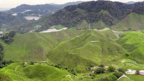 aerial drone pan shot from left to right