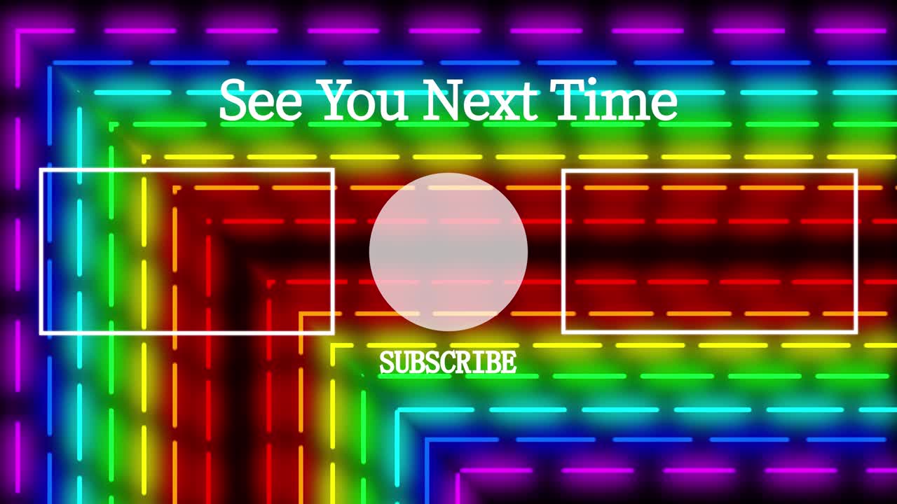 네온 표지판 바 라인 엔드 카드 엔딩 스크린 모션 그래픽