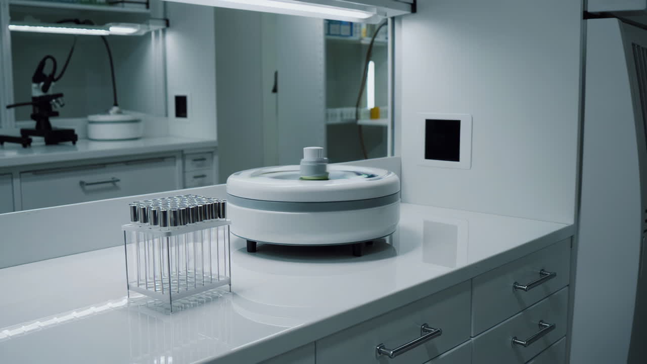Modern Laboratory Setting with Equipment and Test Tubes