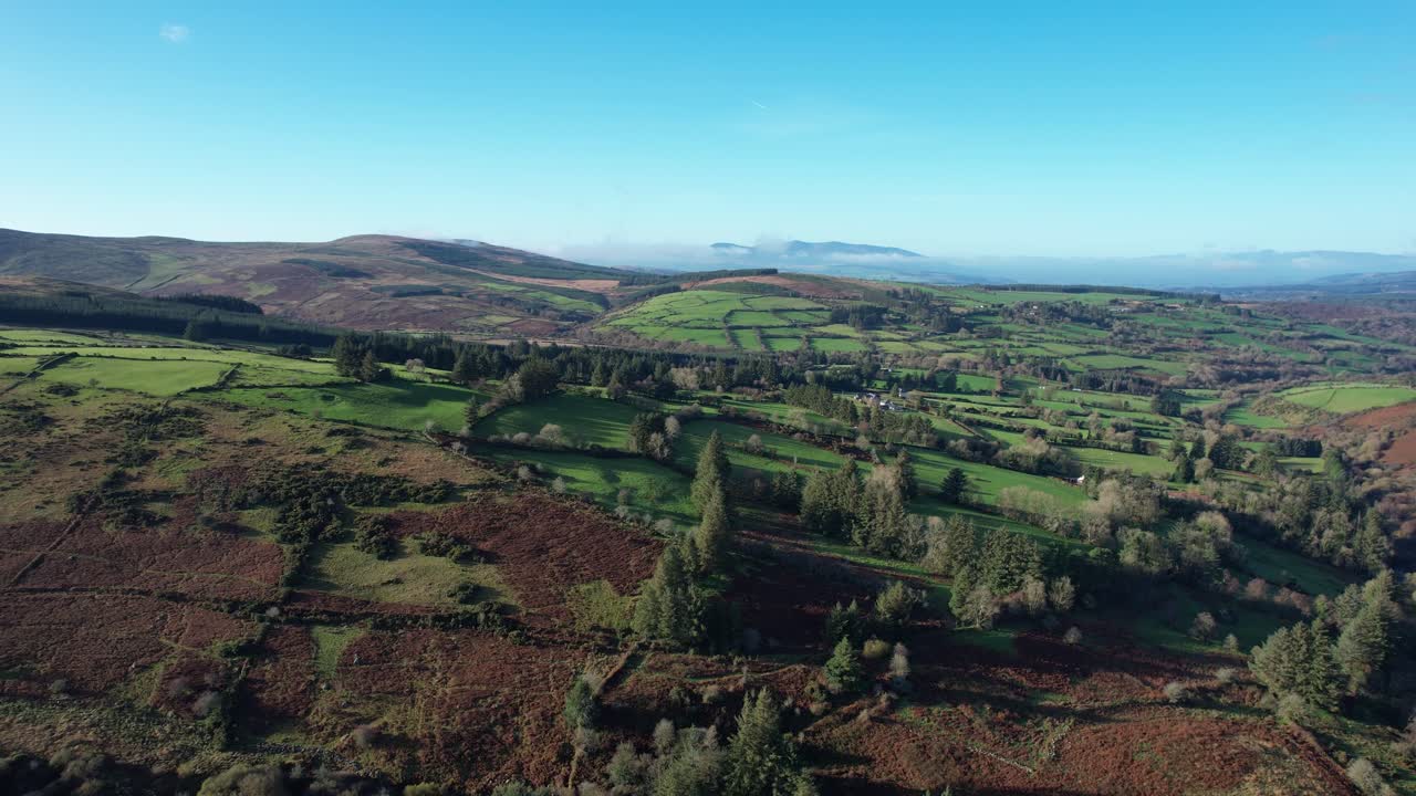 Irish drone landscapes drone rising natural beauty in The Nire Valley Waterford epic scenery
