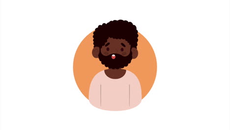 junge afro-bartmann-animation