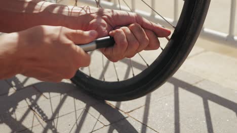 inflating a bicycle tire
