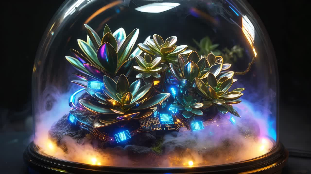 Opplyst sukkulentterrarium