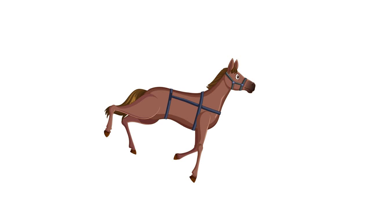 ciclo de galope de caballo animado en movimiento