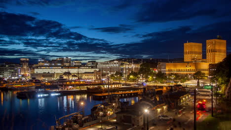 oslo downtown night cityscape landmark