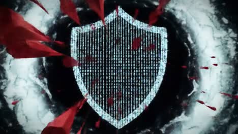 digital shield with binary code