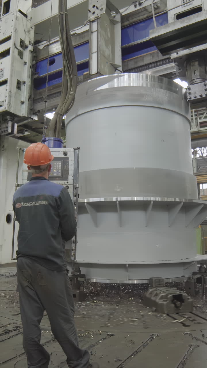 Large Metal Part Being Machined on a CNC Machine