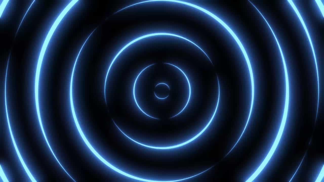 abstracto futurista de neón azul círculo en espiral bucle sin costuras. bucle sin cuerdas abstracto. 4k