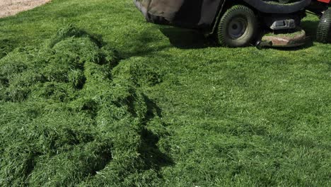 lawn mowing in progress